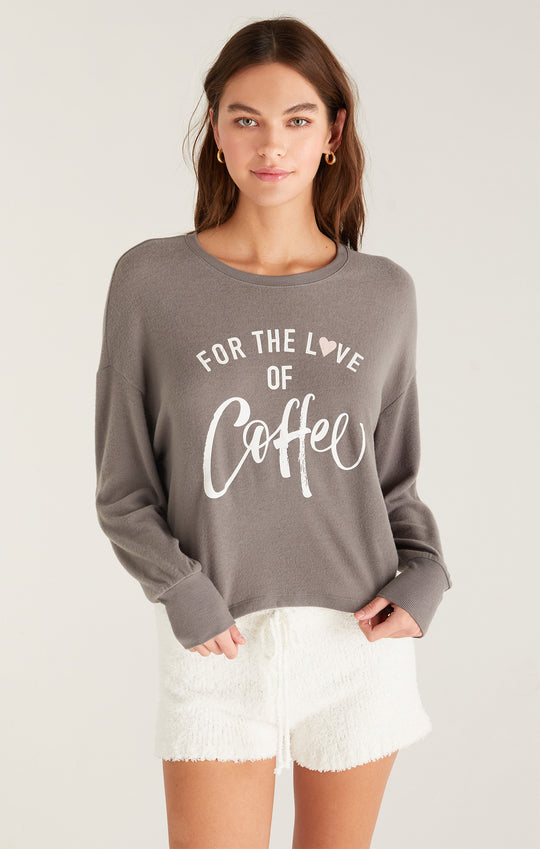 Lina Coffee Long Sleeve Top