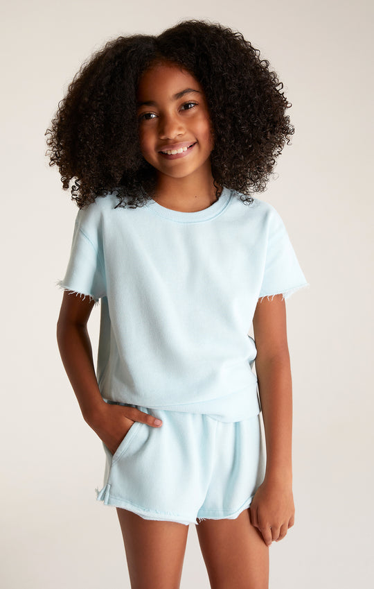 Girls Adah Fleece Short Sleeve Top