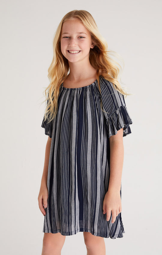 Girls Rita Striped Mini Dress