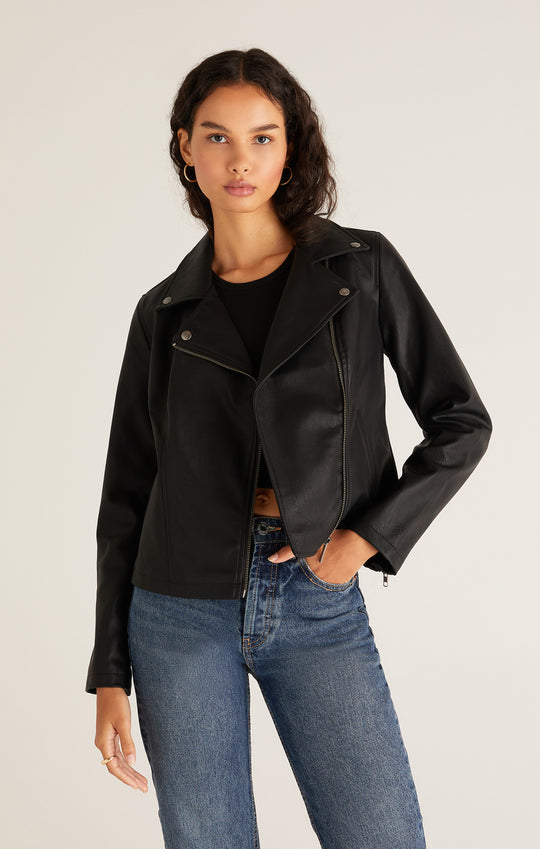 Trina Faux Leather Moto Jacket