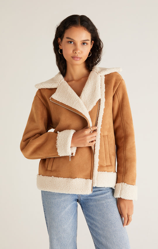 Celeste Faux Suede \u0026 Sherpa Jacket