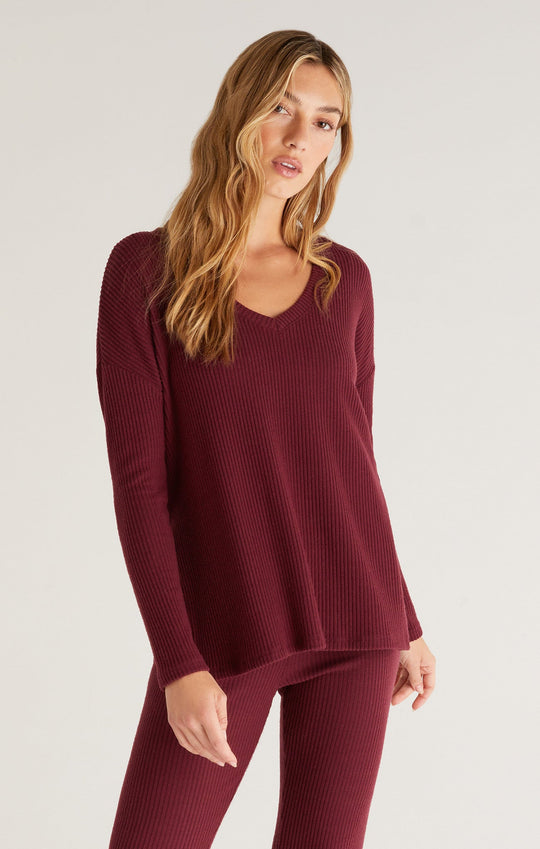 Me-Time Rib Long Sleeve Top