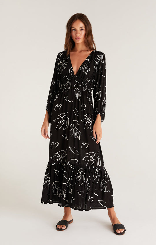 Celina Abstract Floral Maxi Dress