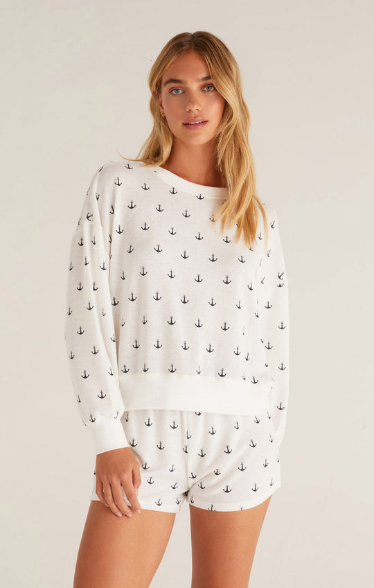 Elle Anchor Long Sleeve Top