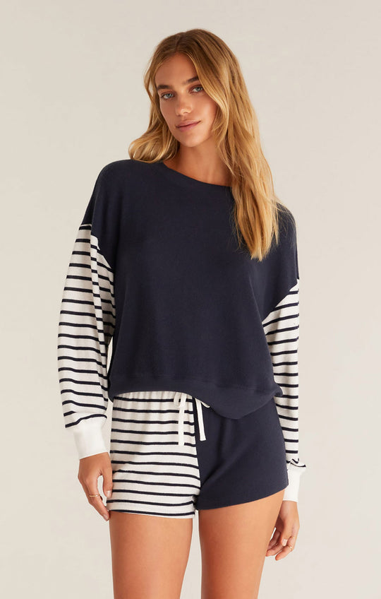 Color Block Stripe Long Sleeve Top