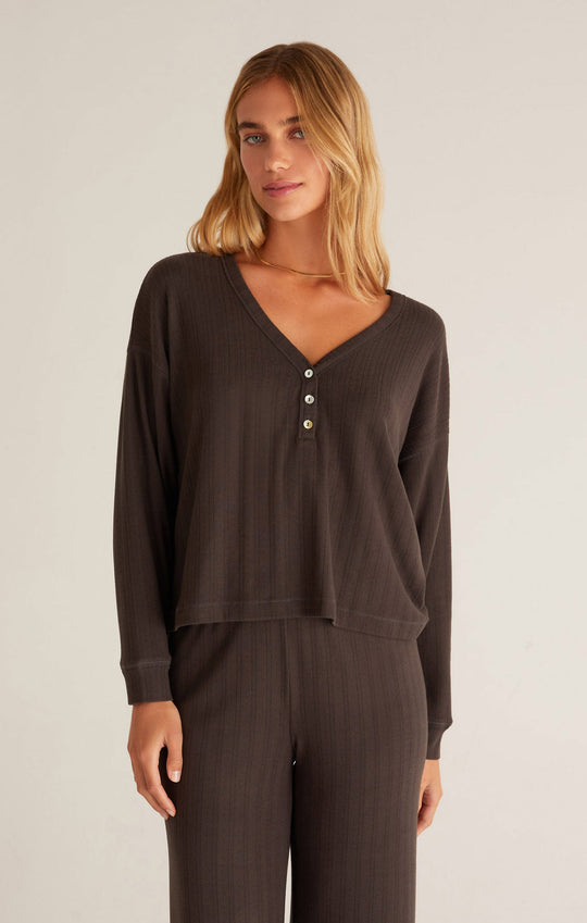 Dusk Silky Pointelle Long Sleeve Top